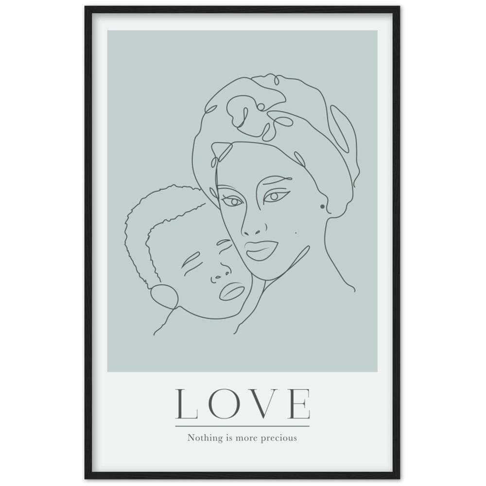 Love Is Precious Blue Framed Art Print