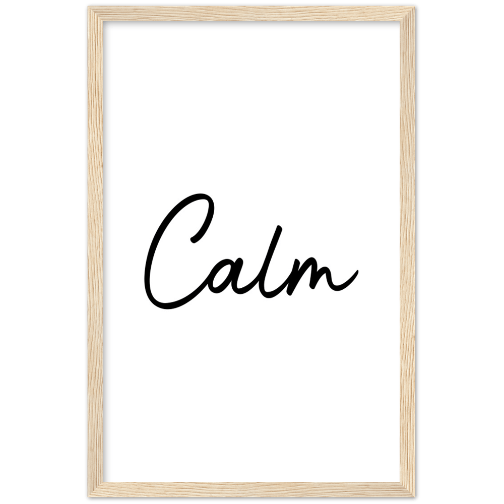 Calm Words Wood Framed Art Print