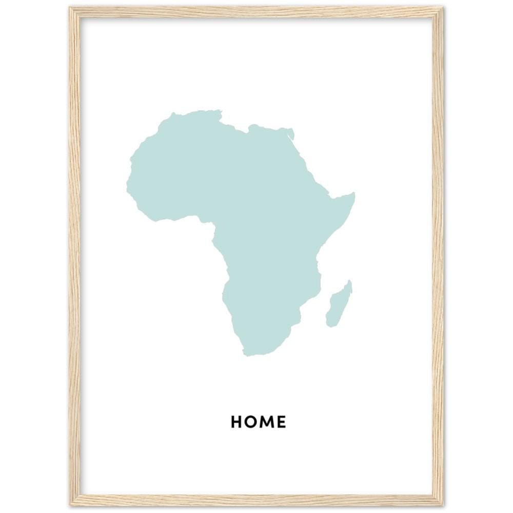 Africa Is Home Blue Framed Art Print