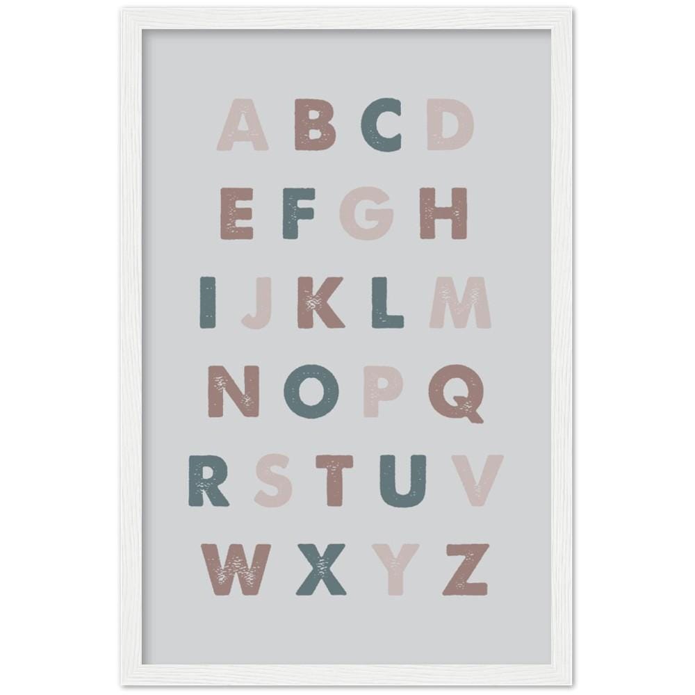 Alphabet Neutral Color Framed Art Print