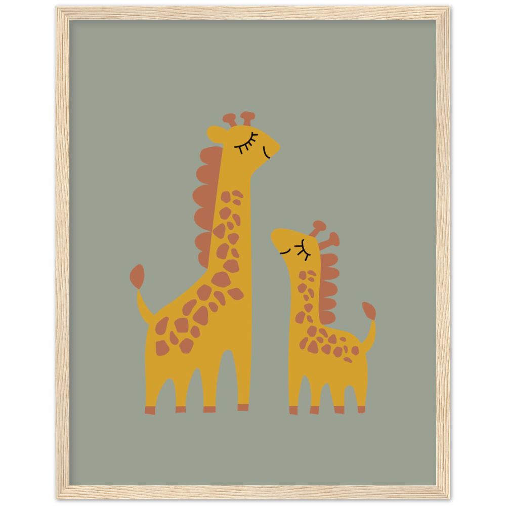 Proud Giraffe Green Framed Art Print