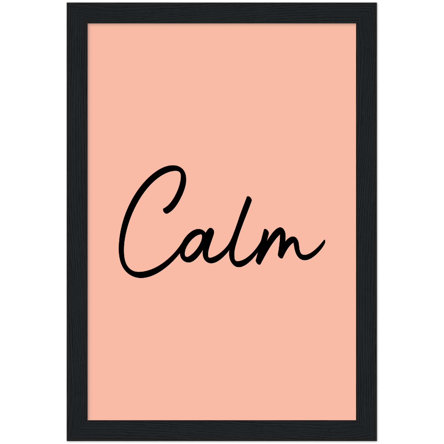 Calm Words -Black Melon Wooden Framed Art Print