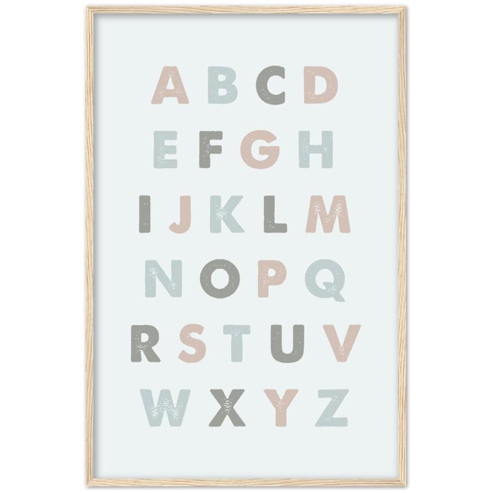 Alphabet Pastel Color Framed Art Print