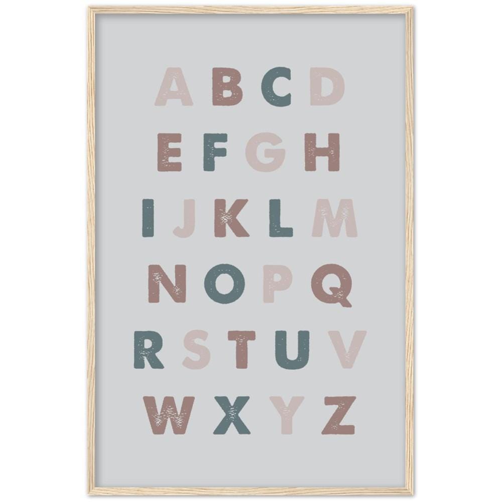 Alphabet Neutral Color Framed Art Print
