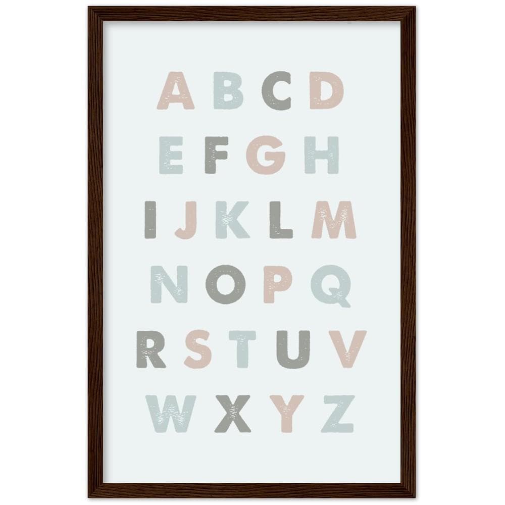 Alphabet Pastel Color Framed Art Print